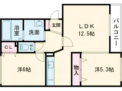 DOM312(2LDK/1階)の間取り写真