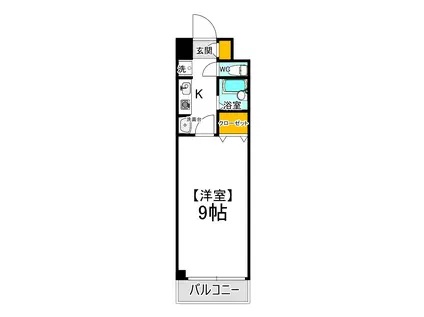 グランデール野田(1K/4階)の間取り写真