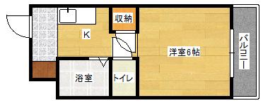 ファミール牛田(1K/2階)の間取り写真