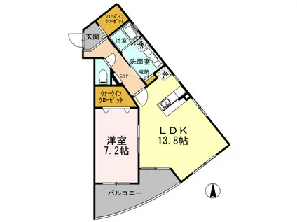 パラボリカ(1LDK/1階)の間取り写真