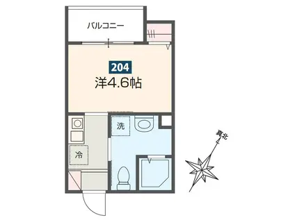 メルディア小川(1K/2階)の間取り写真