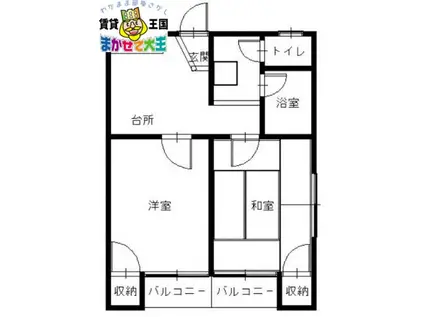 シェスタ大手町(2K/1階)の間取り写真