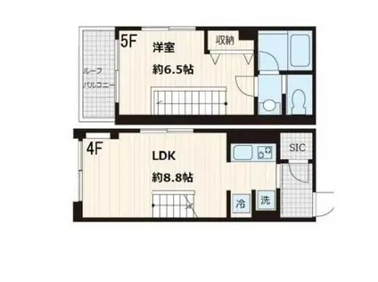 FULLEA本郷(1LDK/4階)の間取り写真