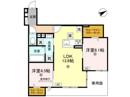 LA MAISON林崎(2LDK/1階)の間取り写真
