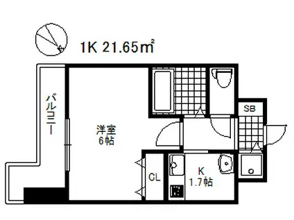 ウォームスヴィル神戸元町JP(1K/4階)の間取り写真