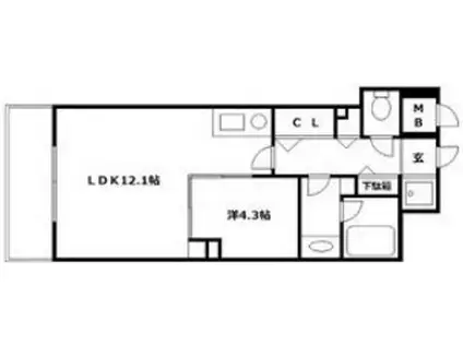 マグノリアトアロード(1LDK/2階)の間取り写真