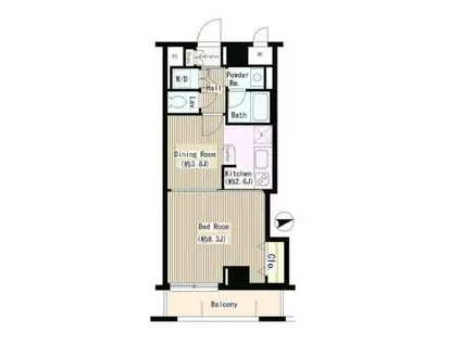 アミカル・エフ(1DK/3階)の間取り写真