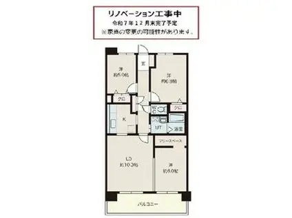 サンコート桃花台D棟(3LDK/5階)の間取り写真