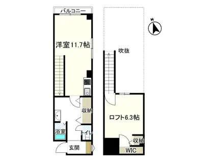 シティガーデン南通I(ワンルーム/10階)の間取り写真