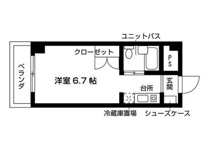 プランドール(1K/5階)の間取り写真