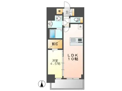 プレサンス名古屋グロウ(1LDK/8階)の間取り写真