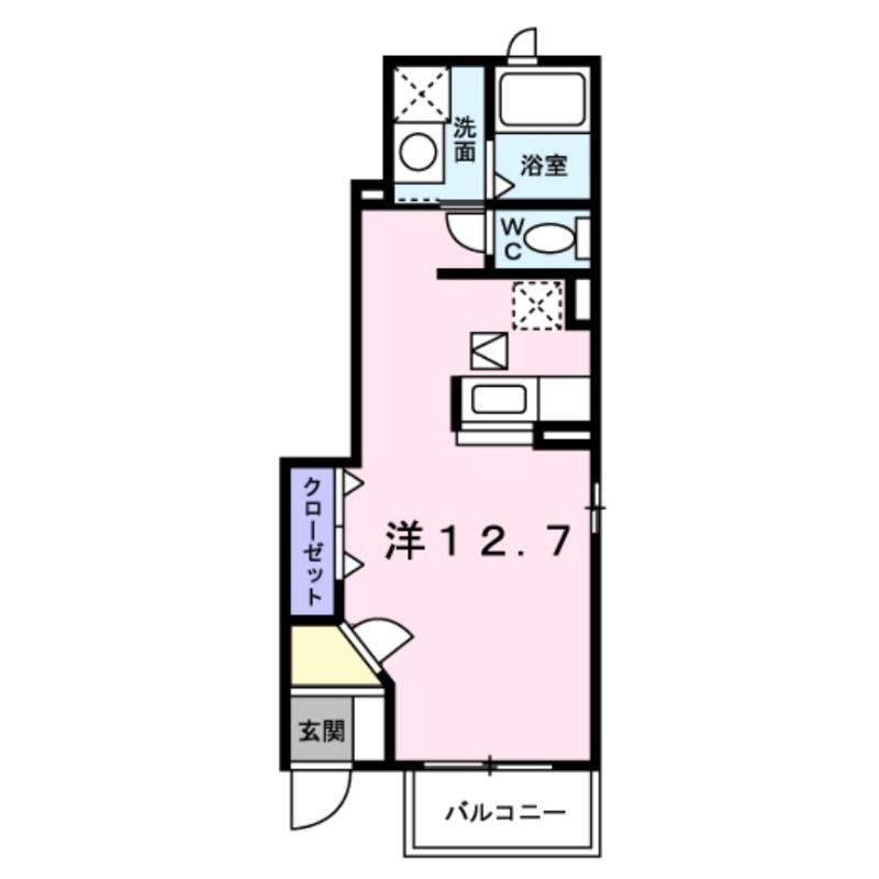 ノーブル郷東A(ワンルーム/1階)の間取り写真