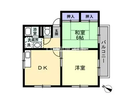 ソルトフィールドN・M B(2DK/2階)の間取り写真