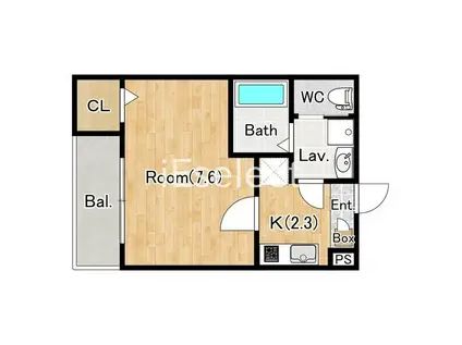 ジーメゾン千葉浜野プラージュ(1K/2階)の間取り写真