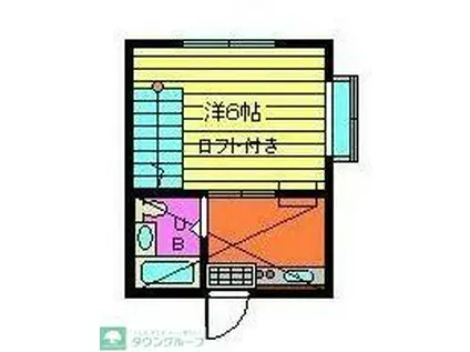 新町スターハイツ(1K/1階)の間取り写真