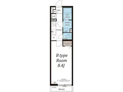 リブリ・上福岡II(1K/1階)の間取り写真