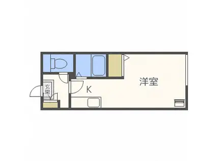 シャーメゾンリブレ八軒(ワンルーム/1階)の間取り写真