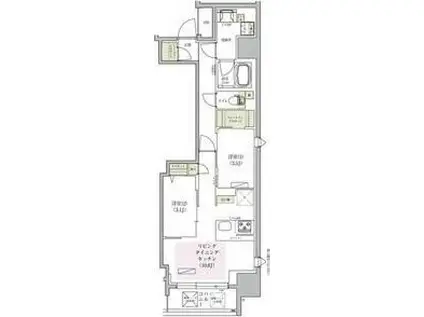 アーバネックス堺筋本町(2LDK/2階)の間取り写真