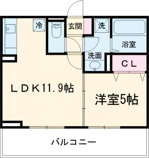 D-ROOM須屋(1LDK/2階)の間取り写真