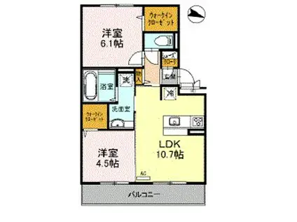 西鉄天神大牟田線 雑餉隈駅 徒歩4分 3階建 築10年(2LDK/3階)の間取り写真