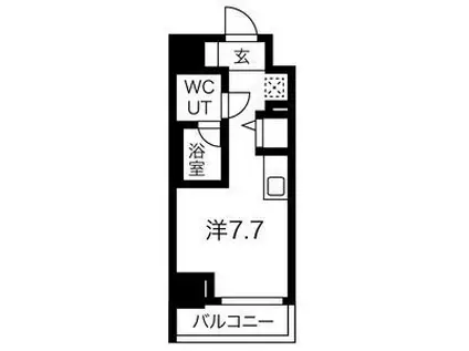 クラリッサ川崎グランデ(ワンルーム/7階)の間取り写真