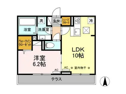 M-PLACE(1LDK/1階)の間取り写真