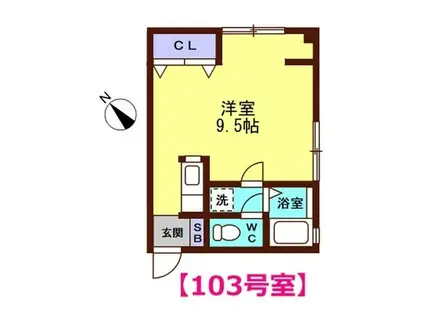 グランデ犀川(ワンルーム/2階)の間取り写真