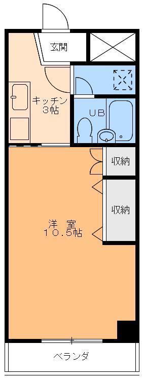 三番町ハイツ(1K/2階)の間取り写真