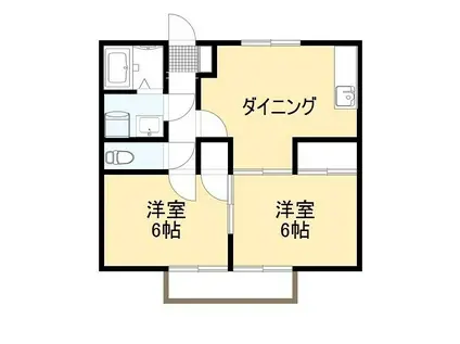 リバーサイドヒルズ(2DK/2階)の間取り写真