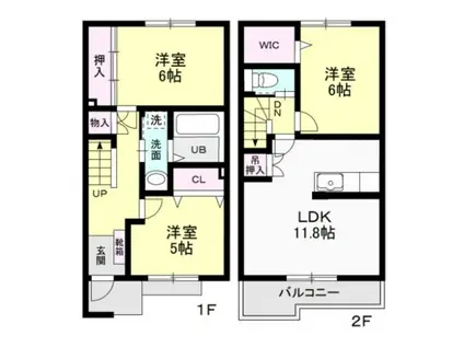 ウエスト HOUSE RICH(3LDK/1階)の間取り写真