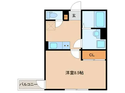 アーデン木ノ下(1K/2階)の間取り写真