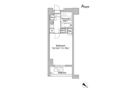 レジディア市ヶ谷II(1K/3階)の間取り写真