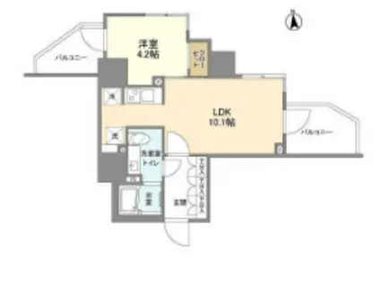 エムレジデンス渋谷神泉(1LDK/3階)の間取り写真