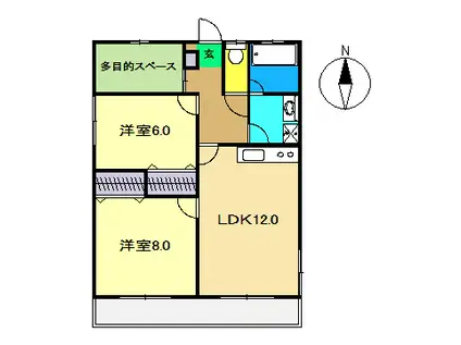 アーバンビレッジIV(2LDK/2階)の間取り写真