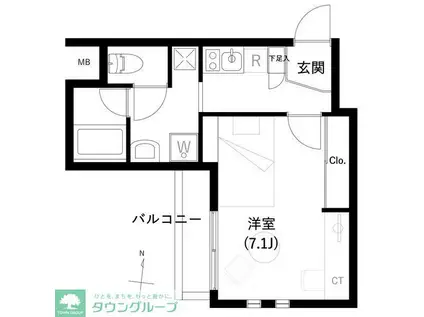 ACCESS湘南平塚(1K/4階)の間取り写真