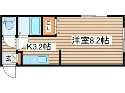 Sリュミエール(1K/4階)の間取り写真