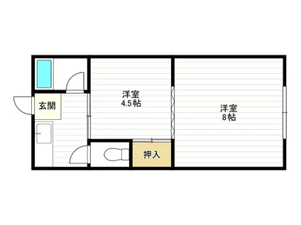 今井荘(2K/1階)の間取り写真