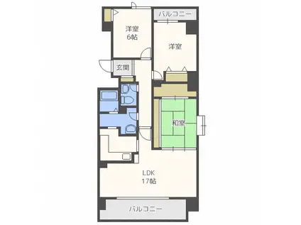 ブライトン円山(3LDK/8階)の間取り写真