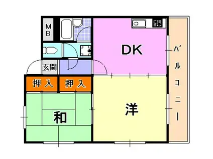 初崎マンション(2DK/2階)の間取り写真