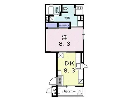 シルバレイ(1LDK/3階)の間取り写真