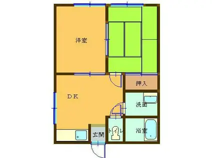 アーバンT&K101(2DK/1階)の間取り写真