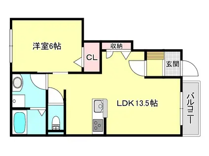 カーサ シエル(1LDK/1階)の間取り写真