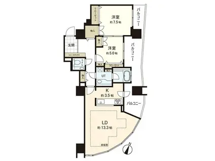 シティタワー円山神宮鳥居前(2LDK/10階)の間取り写真