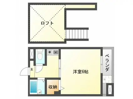 コスモビル(1K/3階)の間取り写真