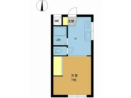 デイブレイクタウン(1K/2階)の間取り写真