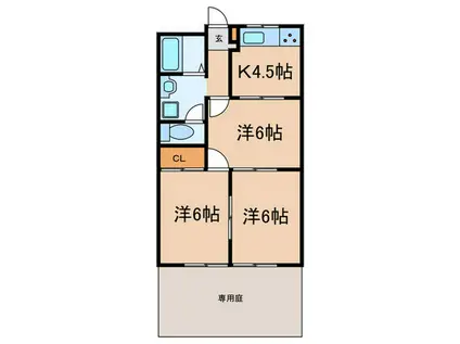 エメリーハイム(3K/1階)の間取り写真