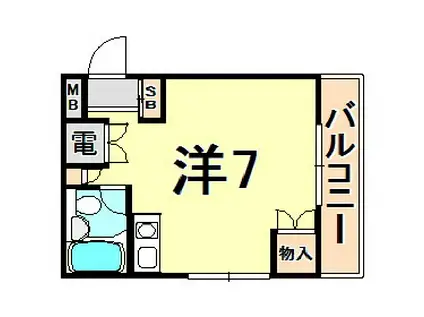 ドミトリーときわII(ワンルーム/3階)の間取り写真