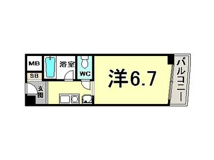 ノベラ海岸通(1K/5階)の間取り写真