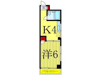白浜ビル(1K/2階)の間取り写真