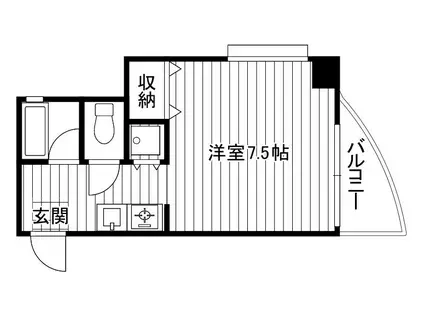 パッソビル(ワンルーム/4階)の間取り写真